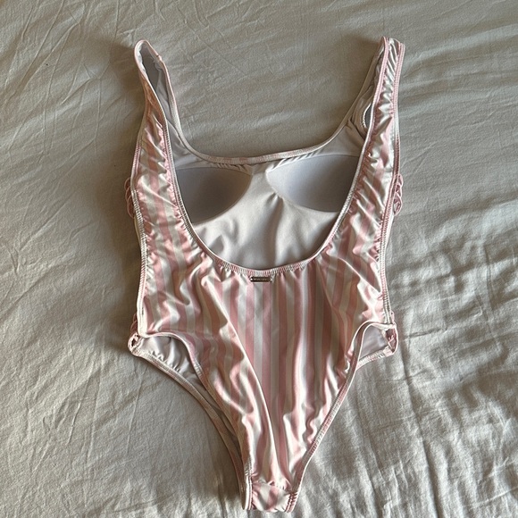 Kenny Flowers Pink and White Striped One Piece Swimsuit - Picture 8 of 12
